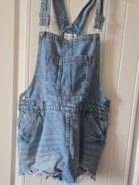 Arizona Jean Company Light Blue Denim Overall Shorts